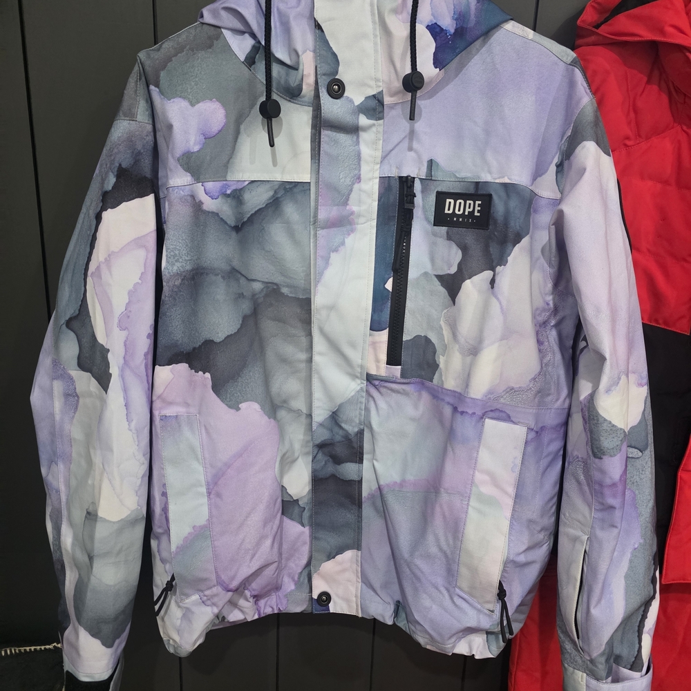 DOPE Womens Lavender and Gray Camouflage Shell Jacket
